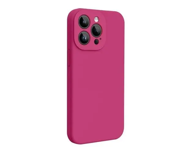 Husa Lemontti Liquid Silicon MagCharge compatibila cu iPhone 15 Pro Max, Roze, protectie 360 grade, material fin, captusit cu microfibra