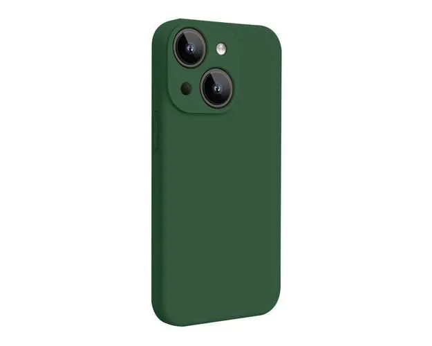 Husa Lemontti Liquid Silicon MagCharge compatibila cu iPhone 15 Plus, Verde, protectie 360 grade, material fin, captusit cu microfibra