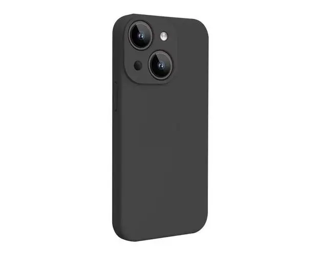 Husa Lemontti Liquid Silicon MagCharge compatibila cu iPhone 15 Plus, Negru, protectie 360 grade, material fin, captusit cu microfibra