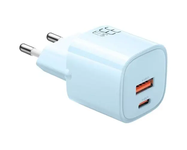 Incarcator Retea Mcdodo Dual Port USB-A si Type-C Nano Series GaN Fast Charging PD, 33W (Albastru)