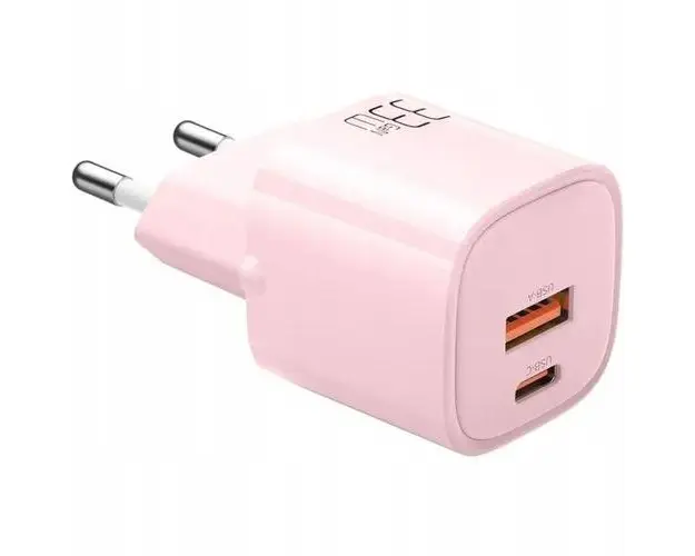 Incarcator Retea Mcdodo Dual Port USB-A si Type-C Nano Series GaN Fast Charging PD, 33W (Roz)