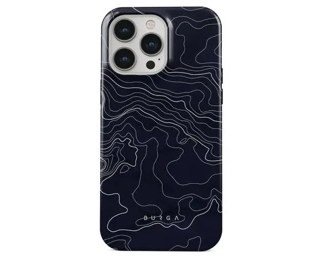 Husa Burga Dual Layer Drifting Shores Line Art compatibila cu iPhone 15 Pro Max