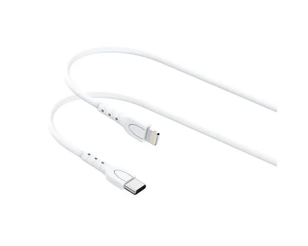 Cablu Lemontti Type-C compatibil cu Lightning, 0.5m, Alb