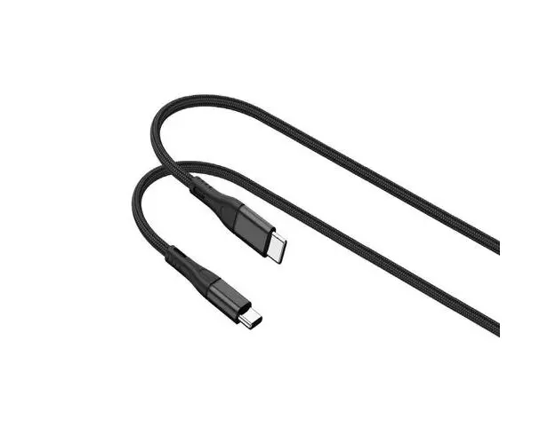 Cablu Lemontti Type-C la Type-C, 65W, 1.2m, Negru
