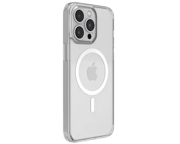 Husa Devia Pure MagSafe Shockproof compatibila cu iPhone 15 Pro, Transparent