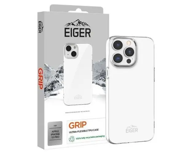 Husa Eiger Grip compatibila cu iPhone 15 Pro, Transparent
