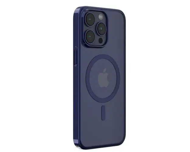 Husa Devia Glimmer Series Magnetic compatibila cu iPhone 15 Pro Max, Albastru