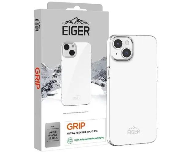Husa de protectie Eiger Grip pentru iPhone 15 Plus, Transparent