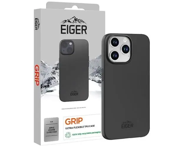 Husa de protectie Max Eiger Grip pentru iPhone 15 Pro Max, Negru
