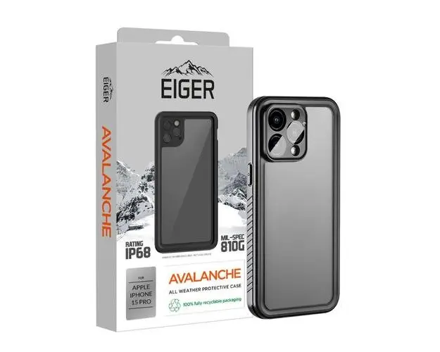 Husa Eiger Avalanche compatibila cu iPhone 15 Pro, Negru