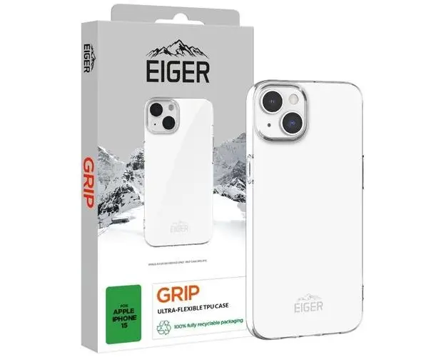 Husa de protectie Eiger Grip pentru iPhone 15, Transparent