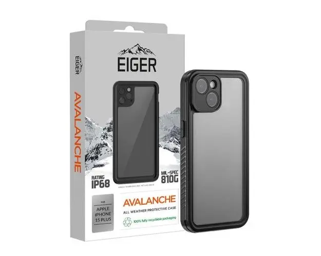 Husa Eiger Avalanche compatibila cu iPhone 15 Plus, Negru
