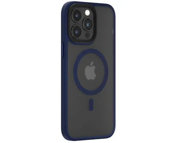 Husa Devia Pino Series Magnetic Shockproof compatibila cu iPhone 15 Pro Max, Albastru
