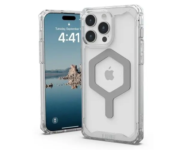 Husa UAG Plyo MagSafe Series compatibila cu iPhone 15 Pro Max, Transparent