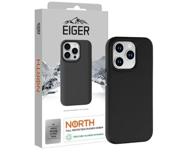 Husa de protectie Max Eiger North Case pentru iPhone 15 Pro Max, Negru