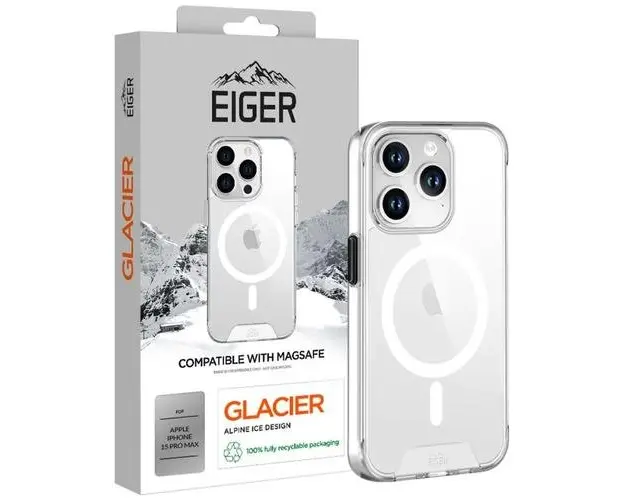 Husa Eiger Glacier Magsafe Case compatibila cu iPhone 15 Pro Max, Transparent