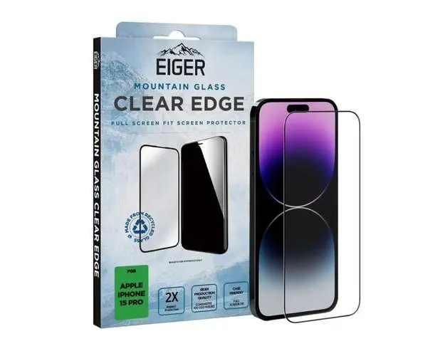 Folie de protectie Eiger Sticla 3D Mountain Glass Clear pentru iPhone 15 Pro