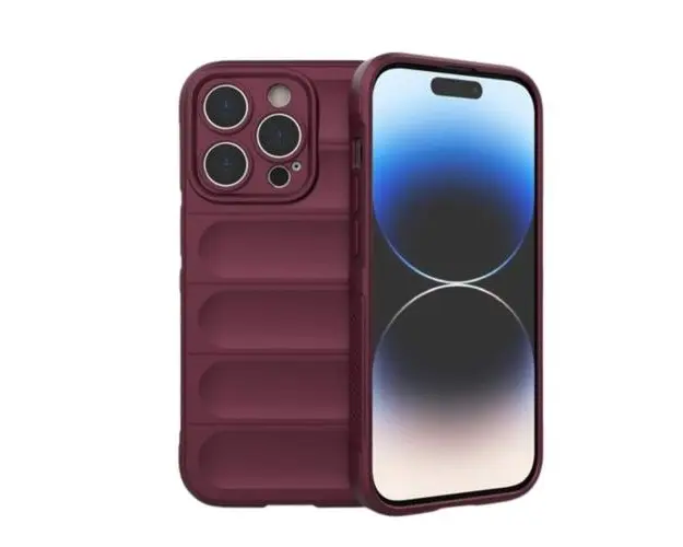 Husa Lemontti Magic Shield compatibila cu iPhone 14 Pro, Visiniu