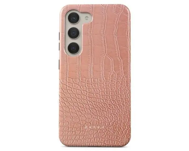 Husa Burga Dual Layer Pink Croco compatibila cu Samsung Galaxy S23 Plus