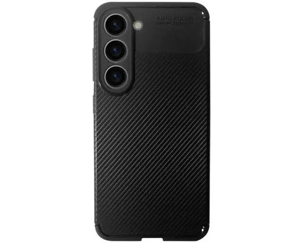 Husa de protectie Devia Carbon Fiber Texture Shockproof pentru Samsung Galaxy S23 Plus, Negru
