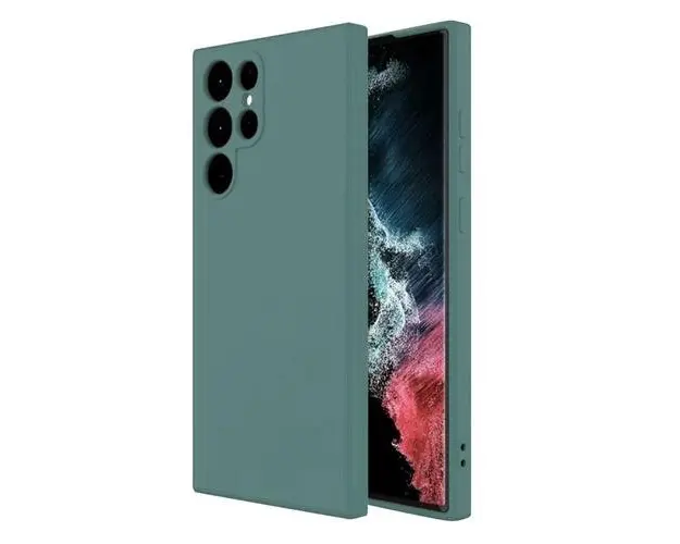 Husa Lemontti Silicon Soft Slim compatibila cu Samsung Galaxy S23 Ultra, material mat si fin, captusit cu microfibra, Verde