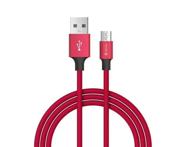 Cablu USB Devia Pheez Series MicroUSB, 1m, Rosu