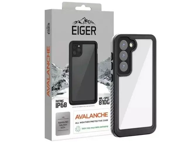 Husa Eiger Avalanche compatibila cu Samsung Galaxy S23 Plus, Negru