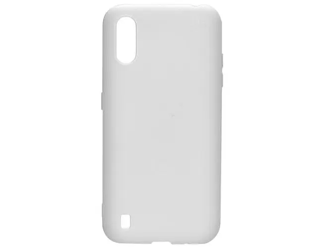 Husa Lemontti Silicon Silky Semitransparent pentru Samsung Galaxy A01, Alb