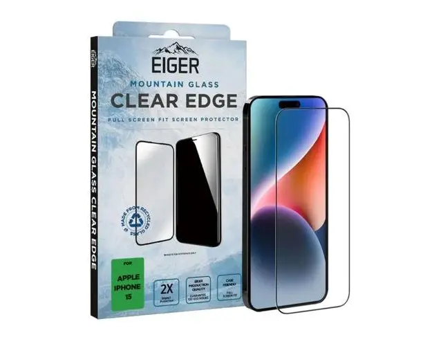 Folie de protectie Eiger Sticla 3D Mountain Glass Clear pentru iPhone 15