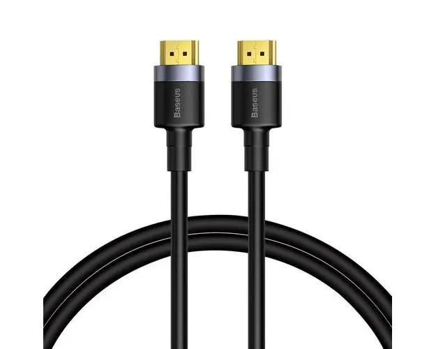 Cablu HDMI Baseus Cafule, HDMI (T) la HDMI (T), rezolutie maxima 4K UHD (3840 x 2160) la 60 Hz, conectori auriti, 2m, Negru