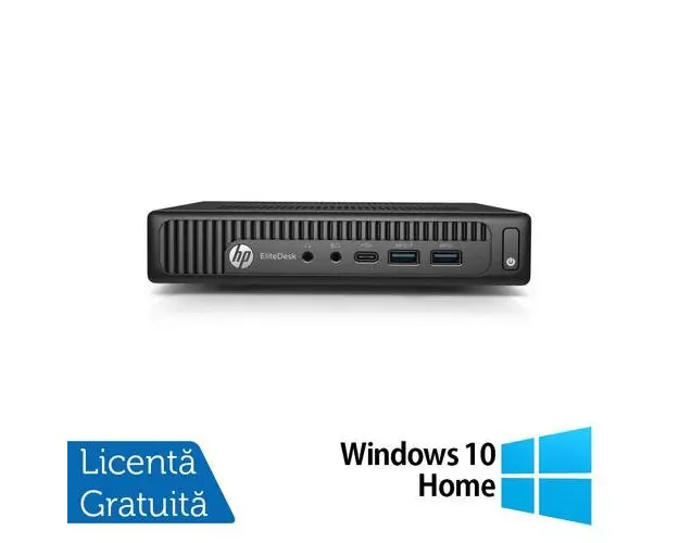 Calculator Sistem PC Refurbished HP EliteDesk 800 G2 Mini PC, Intel Core i3-6100T 3.20GHz, 8GB DDR4, 256GB SSD + Windows 10 Home
