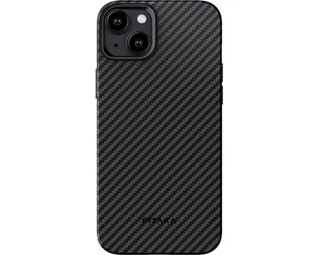 Husa Protectie Spate Pitaka MagEZ Pro 4 Aramida 1500D compatibila cu iPhone 15 Plus, MagSafe (Negru/Gri)