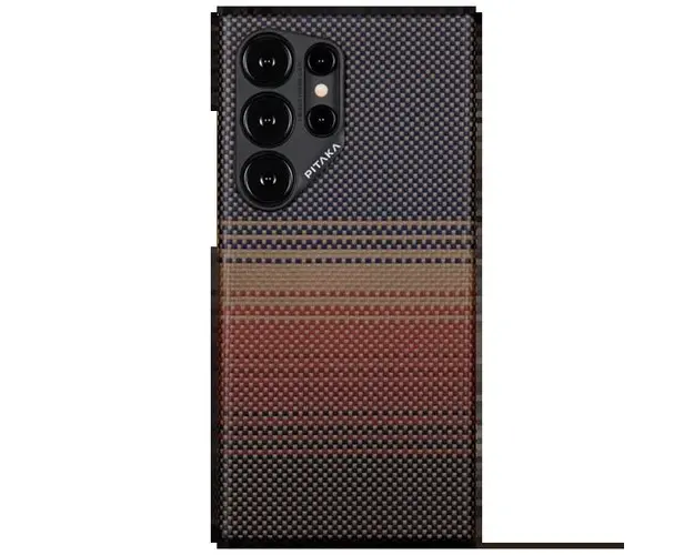 Husa Protectie Spate MagEZ 4 Pitaka din fibra de aramida pentru Samsung S24 Ultra, Magsafe, 600D (Multicolor)