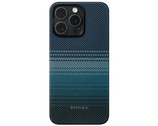 Husa Protectie Spate Pitaka MagEZ 4 Aramida compatibila cu iPhone 15 Pro Max, MagSafe (Albastru)