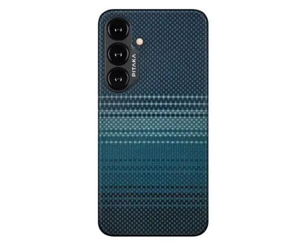 Husa Protectie Spate Pitaka MagEZ 4 Aramida compatibila cu Samsung Galaxy S24, MagSafe (Albastru)
