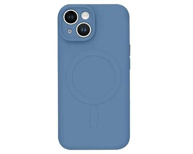 Husa Protectie Spate Lemontti Silicon MagSafe compatibila cu iPhone 15 (Albastru)
