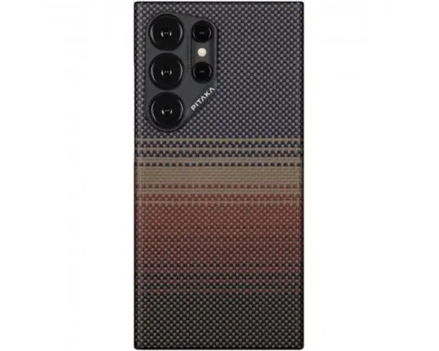 Husa Protectie Spate Pitaka MagEZ 4 Aramida compatibila cu Samsung Galaxy S24 Ultra, MagSafe (Multicolor)