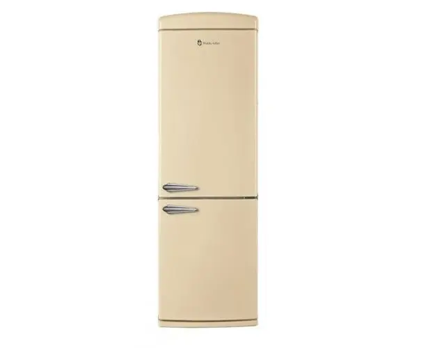 Combina frigorifica Studio Casa Retro Beige, H 190 cm, 330 l, Tehnologie No-Frost, Deschidere dreapta, Panou control LED, Functie congelare rapida, Mod eco, Iluminat interior (Bej)