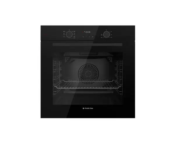 Cuptor electric incorporabil Studio Casa Rialto FE737, 78 l, 7 functii, Ventilator, Autocuratare catalitica, Display Touch Control, Clasa energetica A, Sticla (Negru)