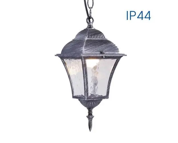 Pendul tip felinar Vivalux SOFIA, E27, max 1x60W, IP44, 145x145x1000mm, Argintiu, bec neinclus