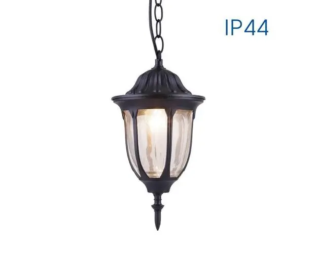 Pendul tip felinar Vivalux TOSCA, E27, max 1x60W, IP44, 163x163x1100mm, Negru, bec neinclus