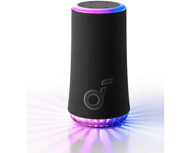 Boxa portabila wireless Anker SoundCore Glow, 30W, Autonomie 18H, Sunet 360, Waterproof IP67 (Negru)