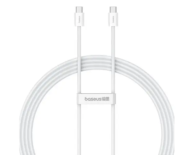 Cablu Baseus Superior Series 2, Incarcare rapida, USB-C la USB-C, 100W, 1m (Alb)