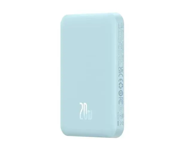 Acumulator extern Baseus Magnetic Mini Wireless, 5000 mAh, Incarcare rapida, 20W, cablu USB-C inclus (Albastru)
