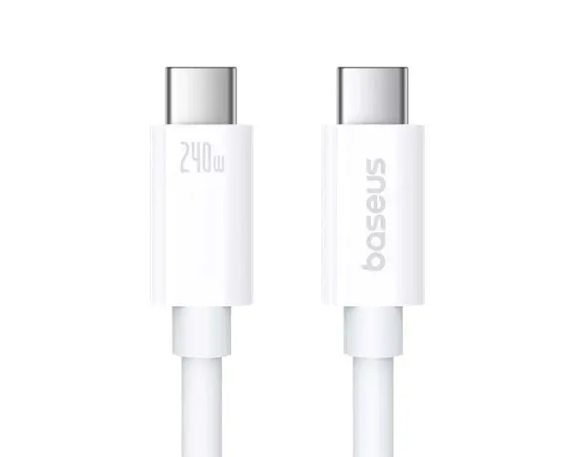 Cablu Baseus Superior Series 2 USB4 Full-Function, Incarcare rapida, USB-C la USB-C 240W, 1m (Alb)