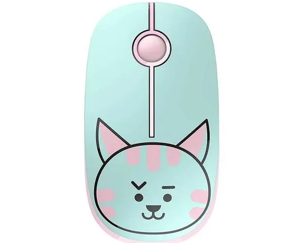 Mouse Optice Wireless Tellur Pisica, 2.4Ghz, 1600 dpi, nano receiver (Albastru/Roz)