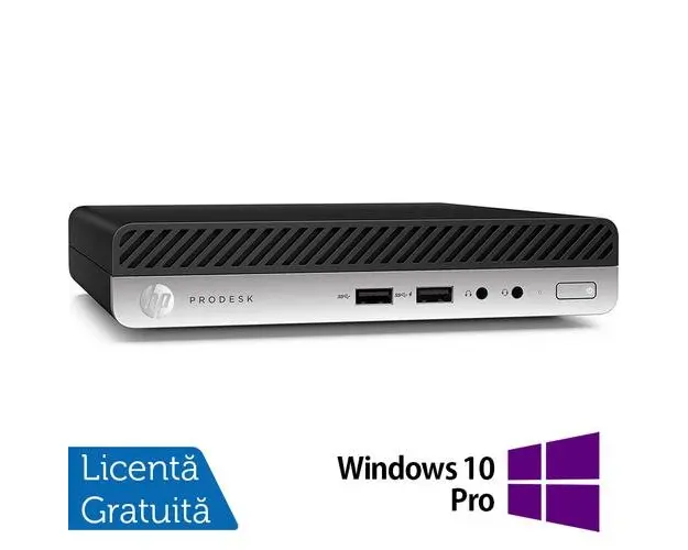 Calculator Sistem PC Refurbished HP ProDesk 400 G5 Mini PC, Intel Core i5-8500T 2.10 - 3.50GHz, 16GB DDR4, 512GB SSD + Windows 10 Pro