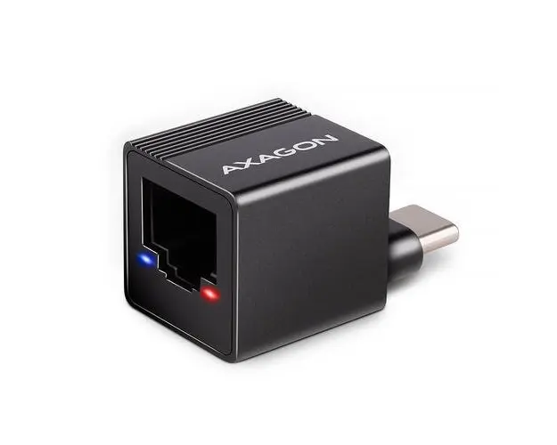 Adaptor placa de retea Axagon ADE-MINIC, USB-C 3.2 Gen 1, RJ-45 (Negru)