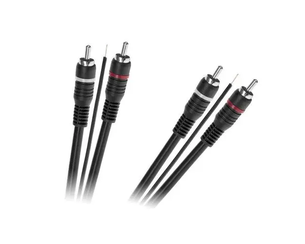 Cablu audio 2 x RCA la 2 x RCA, Fir de control, Negru