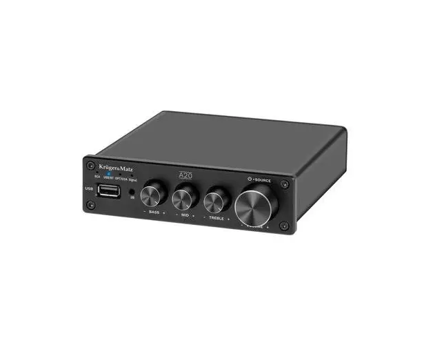 Amplificator stereo Kruger&Matz A20, 2x 100W, Bluetooth (Negru)